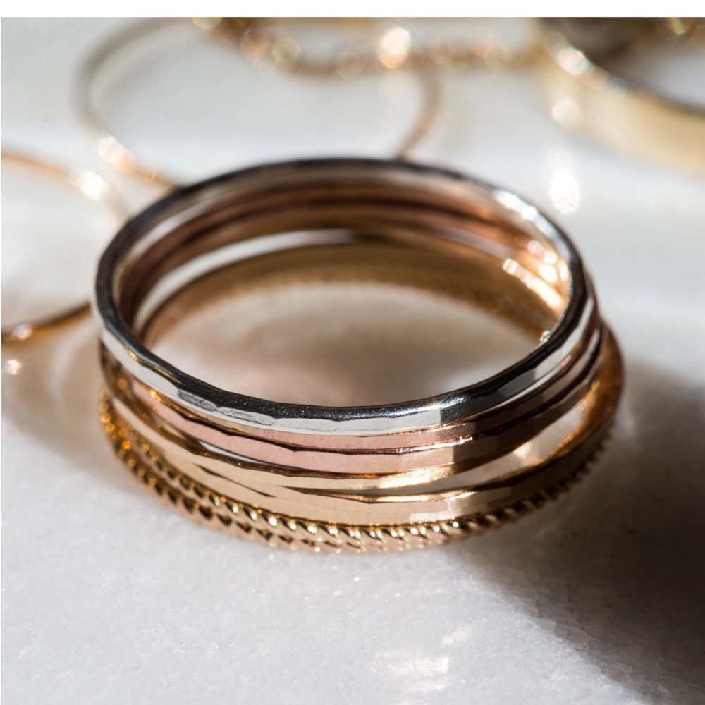 Catbird Classic Hammered Rose Gold Ring - Size 6 - Picture 4 of 7